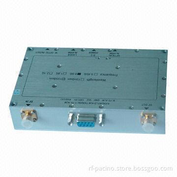 Low noise and high linear gain RF optical transceiver with functions of automatic AGC